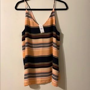 Loft striped double V neck tank